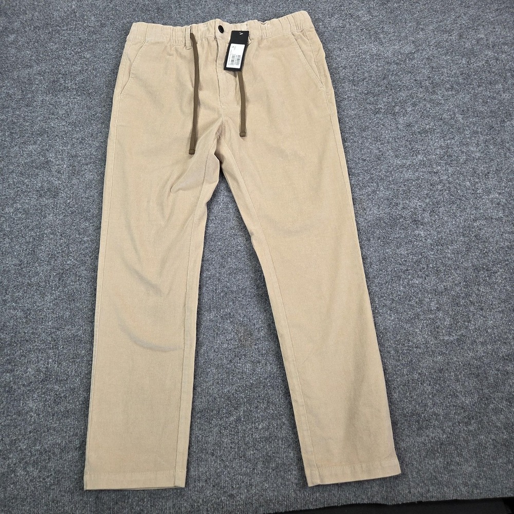 Oakley Roam Commuter Sweatpants Mens Large Beige‎ Corduroy Elastic Waist